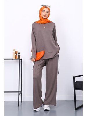 Vizon Ön Detaylı Modal Tunik Pantolonlu Takım