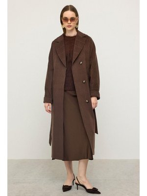 Torba Cepli Kendinden Desenli Oversize Limited Edition Kaban Kahve Torba Cepli Kendinden Desenli Oversize Limited Edition Kaban Kahve