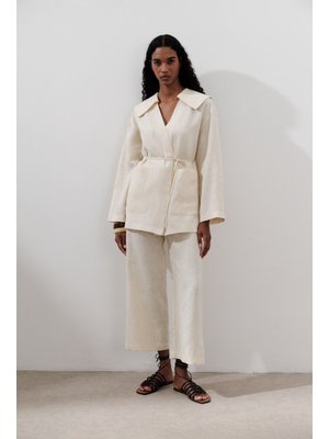 Vanilya Keten Geniş Paça Pantolon Vanilya Keten Geniş Paça Pantolon