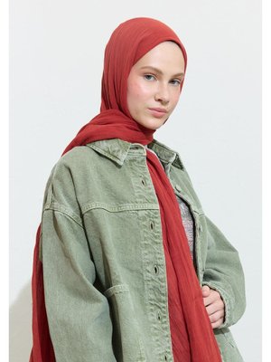 Pamuklu Keten Şal Cream Brulee