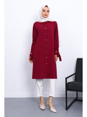 Bordo Kol Bağlamalı Tunik Bordo Kol Bağlamalı Tunik