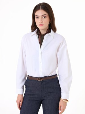 Beyaz Patlı Poplin Gömlek Beyaz Patlı Poplin Gömlek