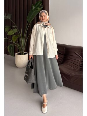 Gri Sıfır Kol Elbise Gri Sıfır Kol Elbise