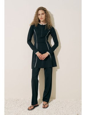 Siyah Şerit Detaylı Elbise Mayo Siyah Şerit Detaylı Elbise Mayo