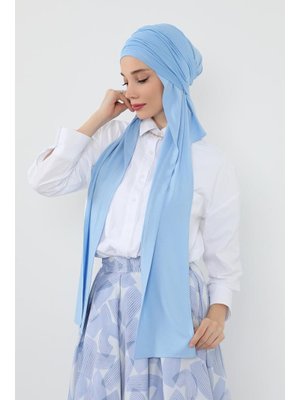 Mavi İç Boneli Hazır Penye Şal,ps