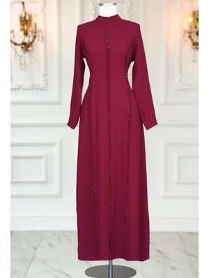Bordo Tuna Abiye Elbise Bordo Tuna Abiye Elbise