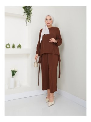 Kahverengi Şalvar Takım Kahverengi Şalvar Takım