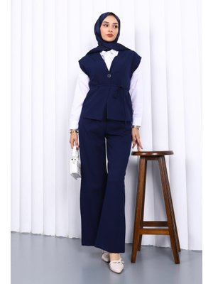 Lacivert Yelek Pantolon İkili Takım