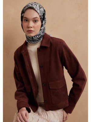 Antrasit Lena Desen Pamuk İpek Eşarp Antrasit Lena Desen Pamuk İpek Eşarp