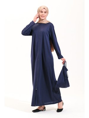 2258_pratik Fermuarlı Namaz Elbisesi Lacivert Ferace