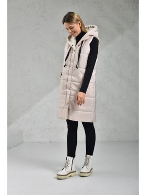 Krem Sütlü Kahve Kapüşonlu Cepli Şişme Yelek Krem Sütlü Kahve Kapüşonlu Cepli Şişme Yelek