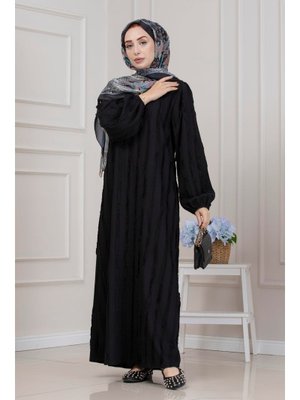 Siyah Fırfır Detaylı Rüya Elbise Siyah Fırfır Detaylı Rüya Elbise