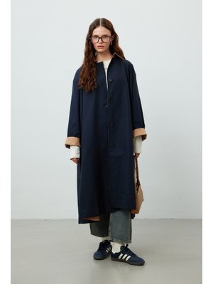 Lacivert Mılano Oversıze Trençkot Lacivert Mılano Oversıze Trençkot