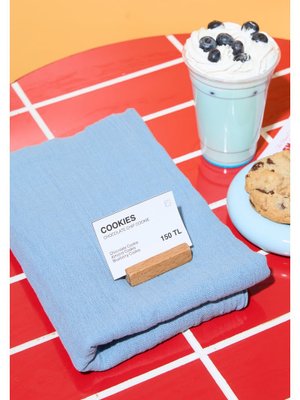 Pamuklu Keten Şal Blueberry Cloud Frappe