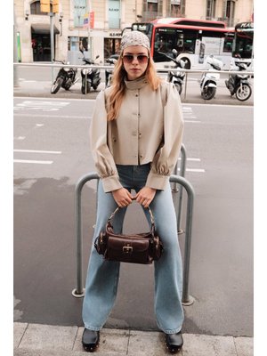 Soft Yeşil Kısa Balon Kol Ceket Soft Yeşil Kısa Balon Kol Ceket