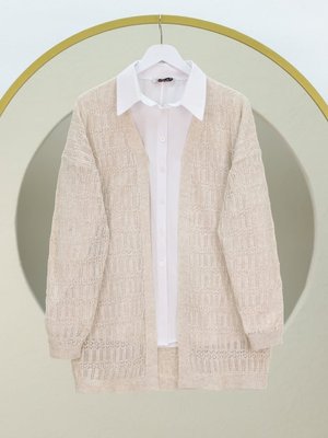 Taş Ajurlu Desenli Baharlık Hırka