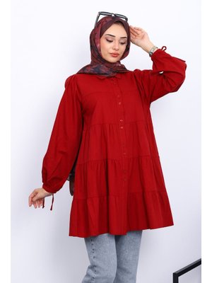 Bordo Kol Bağcıklı Tunik Bordo Kol Bağcıklı Tunik