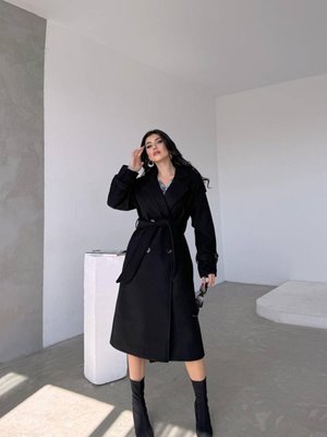 Siyah İthal Kumaş Kaşe Kaban