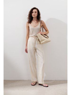 Vanilya Keten Barrel Pantolon Vanilya Keten Barrel Pantolon