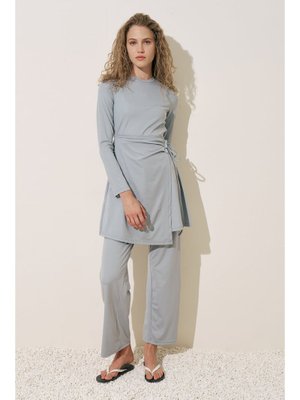 Mavi Geniş Uzun Paça Mayo Pantolon Mavi Geniş Uzun Paça Mayo Pantolon