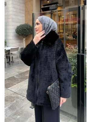 Angora Kürk Yaka Kaban Angora Kürk Yaka Kaban