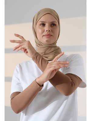 Kahve Düz Dikişsiz Pratik Likralı Kolluk Penye Namaz Kolluğu Kahve Düz Dikişsiz Pratik Likralı Kolluk Penye Namaz Kolluğu