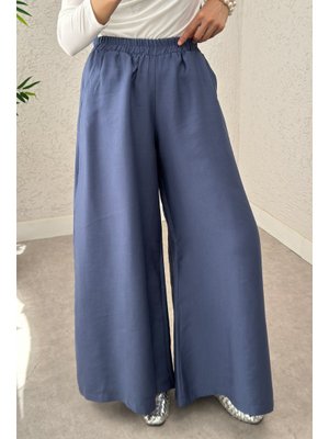 İndigo Boru Paça Pantolon