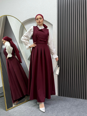 Bordo Alara Jile Elbise