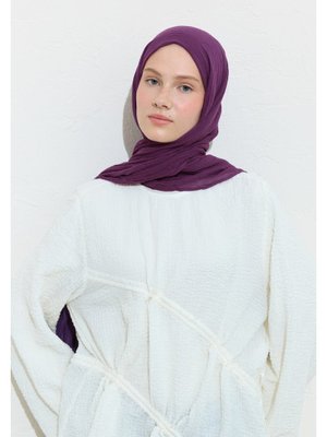 Pamuklu Keten Şal Plum Jam