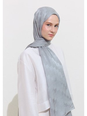 Nori İpeksi Jakar Şal Gümüş Nori İpeksi Jakar Şal Gümüş