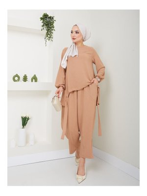 Bej Şalvar Takım Bej Şalvar Takım