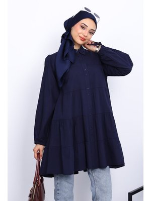 Lacivert Kol Bağcıklı Tunik Lacivert Kol Bağcıklı Tunik