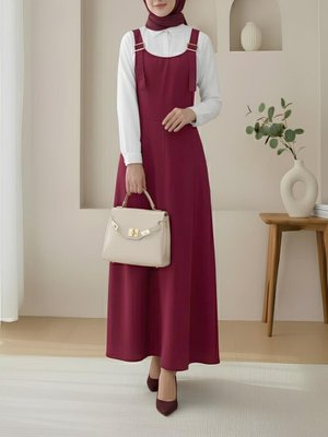 Bordo Yarım Fermuarlı Gabardin Jile