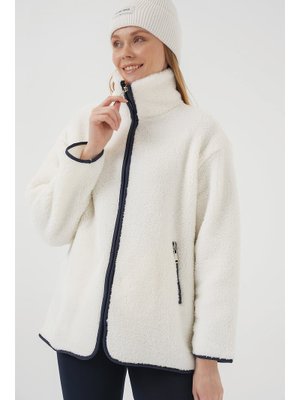 Lacivert Fermuarlı Peluş Mont Lacivert Fermuarlı Peluş Mont