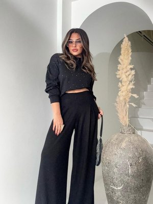 Siyah Modal Kumaş Pensli Pantolon Siyah Modal Kumaş Pensli Pantolon
