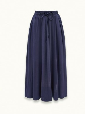 Laci Beli Bağcıklı Lastikli Cepli Penye Etek