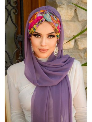 Retro Desen Burgu Hazır Şal