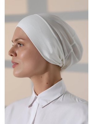 Nefes Alabilen Tüllü Dikişsiz Likralı Viskon Bone Krem Nefes Alabilen Tüllü Dikişsiz Likralı Viskon Bone Krem