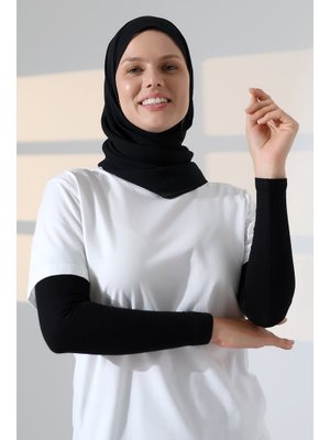 Siyah Düz Dikişsiz Pratik Likralı Kolluk Penye Namaz Kolluğu Siyah Düz Dikişsiz Pratik Likralı Kolluk Penye Namaz Kolluğu
