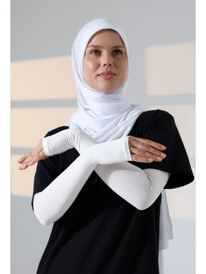 Avuç İçi Uzun Penye Kolluk Krem Avuç İçi Uzun Penye Kolluk Krem