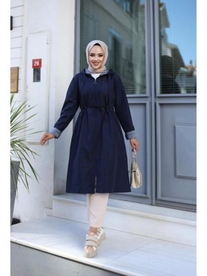 Fermuarlı Kısa Bondit Trençkot