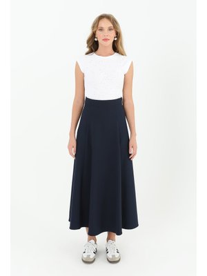 18201etk Fermuarlı Kloş Etek