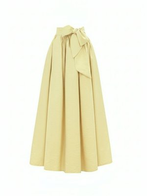 Açık Sarı Beli Lastiki Piliseli Paraşüt Etek