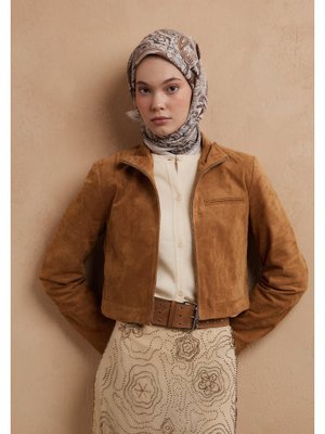Lena Desen Pamuk İpek Eşarp Cappuccıno Lena Desen Pamuk İpek Eşarp Cappuccıno