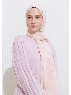 Pembe Nori İpeksi Jakar Şal Soft