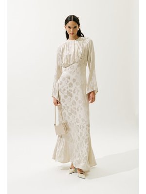 Vanilya Jakarlı Saten Abiye Elbise Vanilya Jakarlı Saten Abiye Elbise