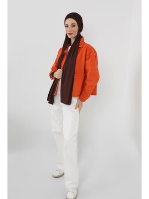 Kahverengi İç Boneli Hazır Penye Şal,ps