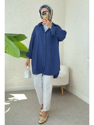 Lacivert Düğmeli Gömlek