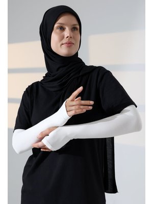 Krem Parmak Geçmeli Penye Kolluk Krem Parmak Geçmeli Penye Kolluk