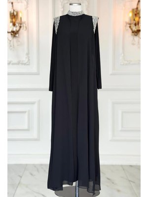 Siyah Zambak Abiye Elbise